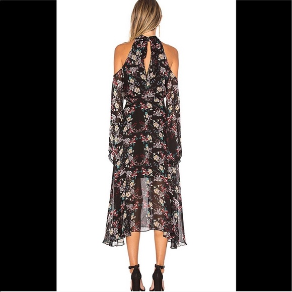 NICHOLAS Floral Chain Neck Wrap Silk Dress - Picture 5 of 15